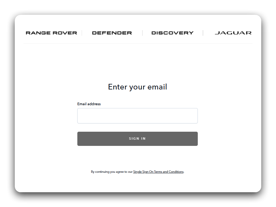 Login / sign-in screen